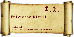 Priviczer Kirill névjegykártya